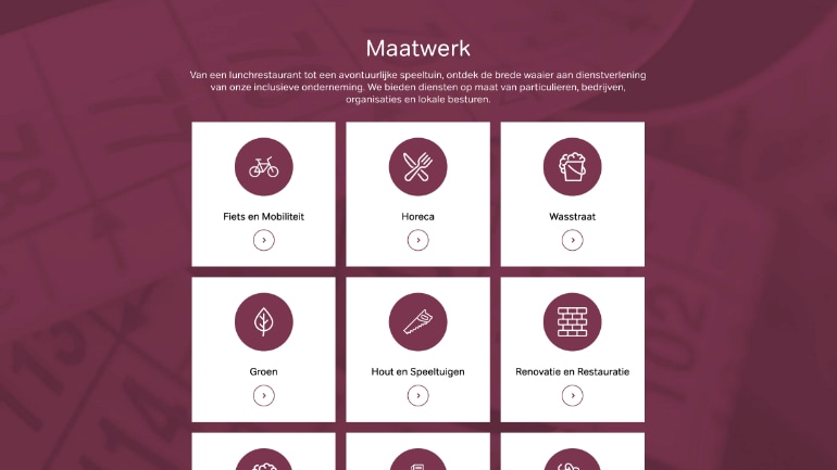 Screenshot from the website on a desktop