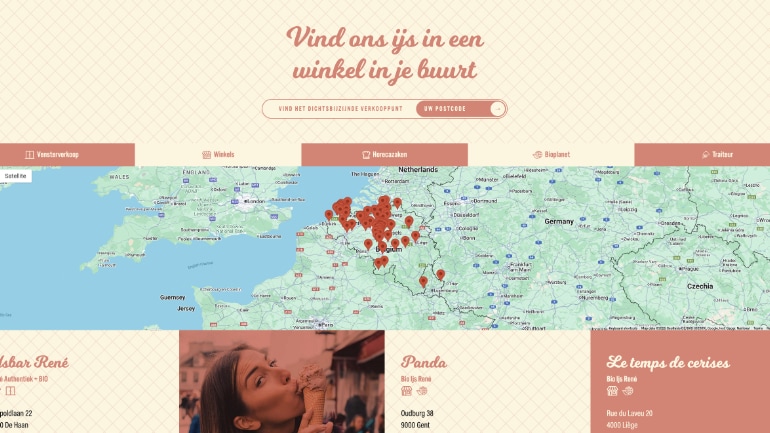 Screenshot from the website on a desktop